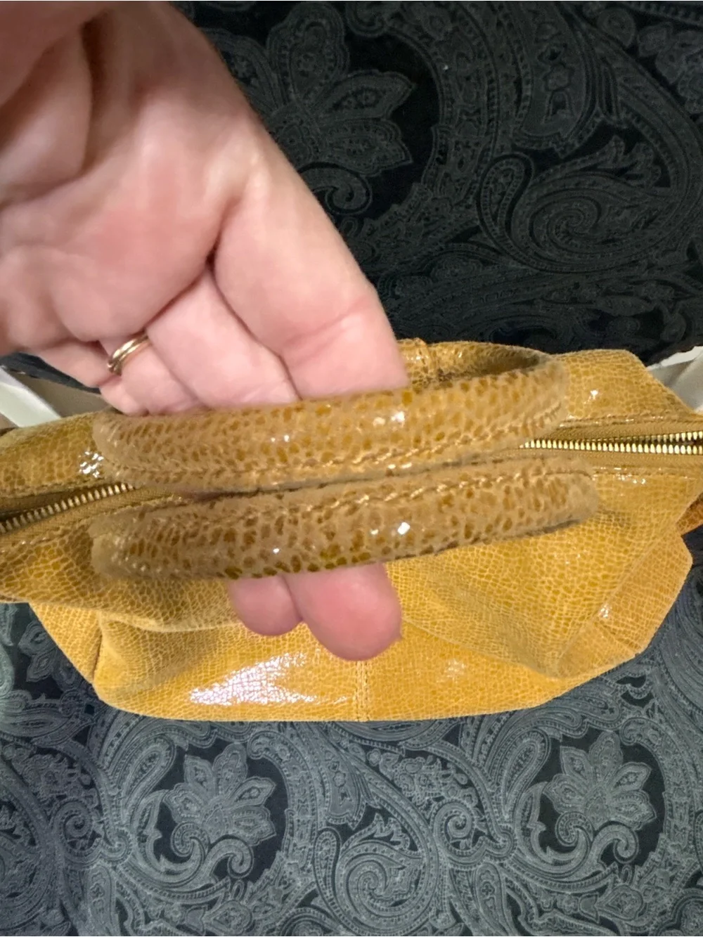 HOBO Women’s Convertible Satchel Handbag in Mustard Tan